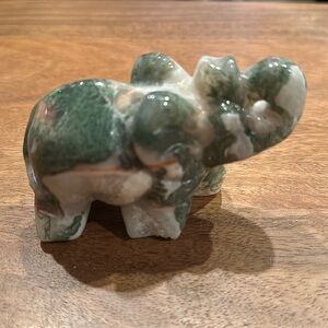 Adorable moss agate elephant